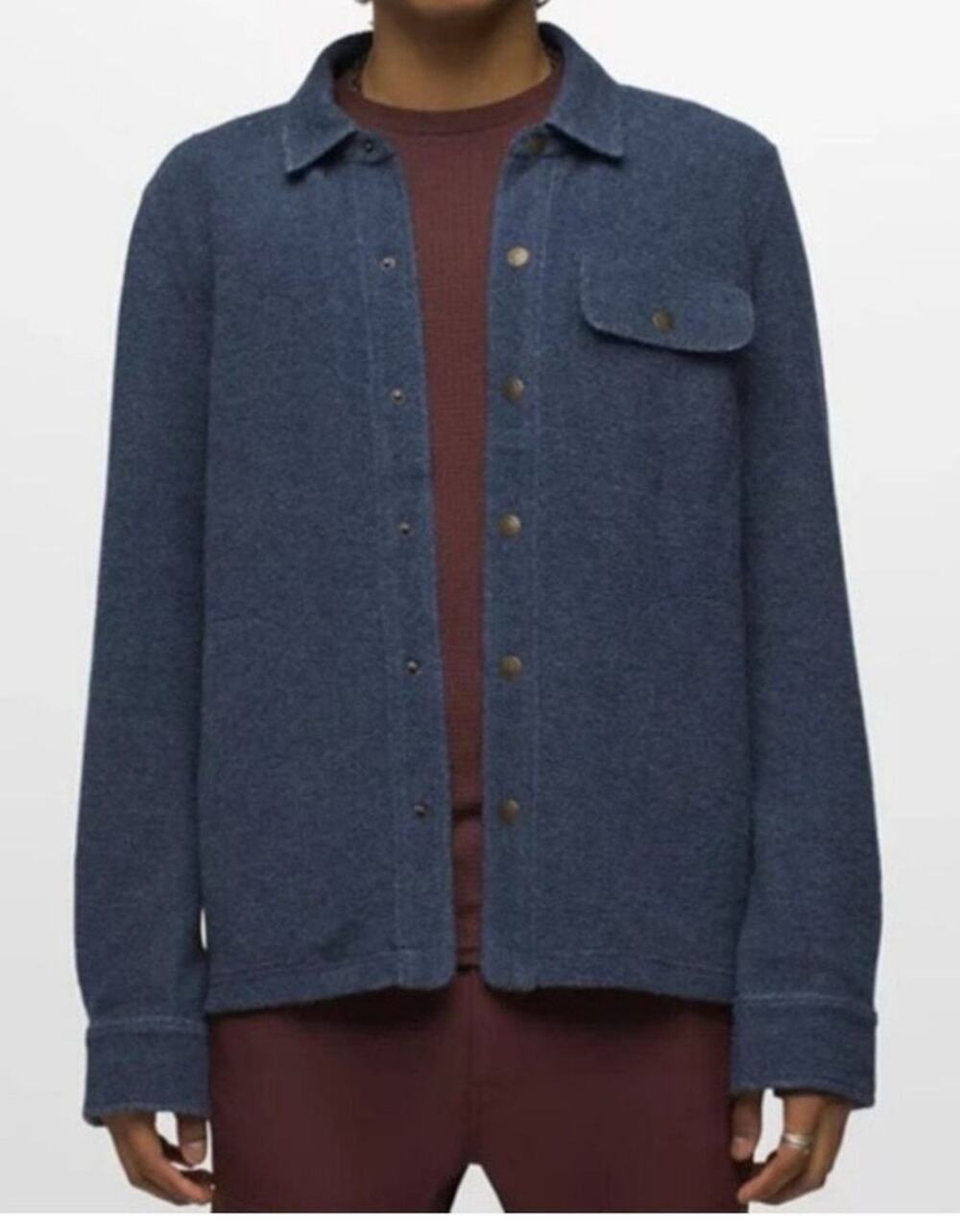 prAna IncrediWool Overshirt XL – Stormy Night Heather – NEW